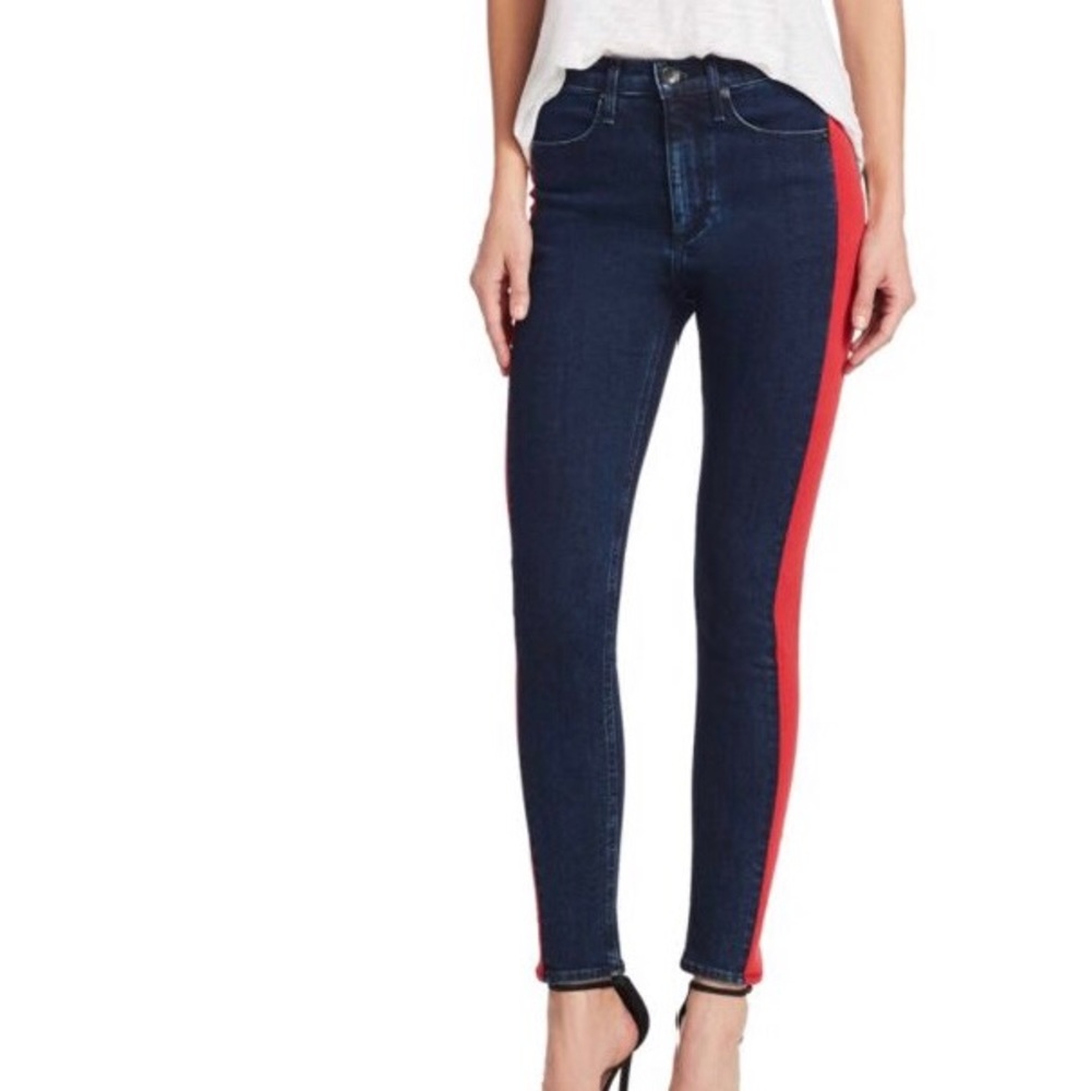 Rag & Bone Mazie jeans w/ red stripe Sz 31